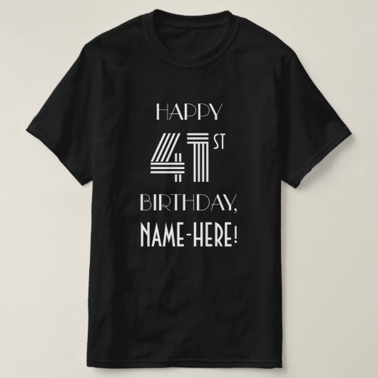 Art Deco Inspiriert Style 41. Geburtstagsparty Shi T-Shirt (Design vorne)