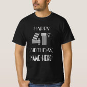 Art Deco Inspiriert Style 41. Geburtstagsparty Shi T-Shirt (Vorderseite)