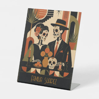 Art Deco inspirierter Dia De Los Muertos Sockel Sockelschild