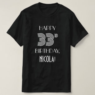 Art Deco inspirierter Stil 33. Geburtstags-Party-S T-Shirt