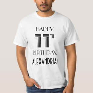 Art Deco inspiriertes 11. Geburtstags-Party-Shirt T-Shirt
