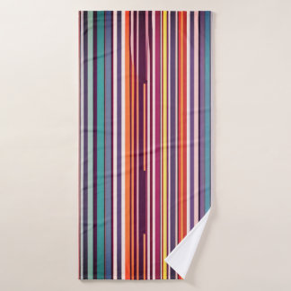 Art Deco inspiriertes vertikales Streifenmuster Badhandtuch Set