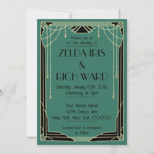Art Deco Invite Einladung (Vorderseite)
