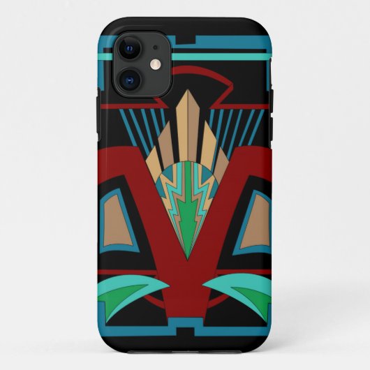 Art Deco iPhone 11 and up Case (Schwarz) (Rückseite)