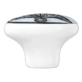 Art Deco Iridescent Glass Blume Amber Beads Keramikknauf (Seitenansicht)