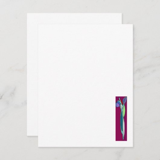 Art Deco Iris - Mitteilungskarten (Vorne/Hinten)