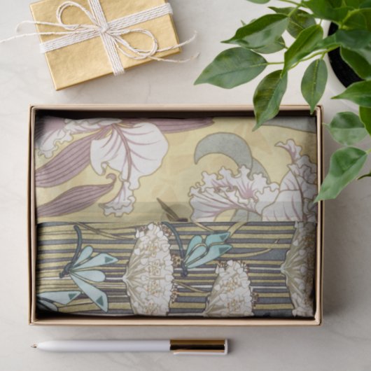 Art Deco Irises Blumendekoupage Paper Seidenpapier (Geschenk)