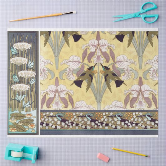 Art Deco Irises Blumendekoupage Paper Seidenpapier (Basteln)