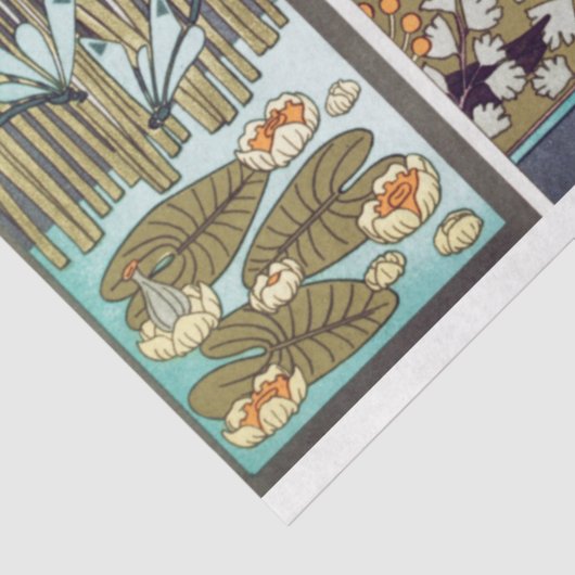 Art Deco Irises Blumendekoupage Paper Seidenpapier (Ausschnitt)