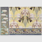 Art Deco Irises Blumendekoupage Paper Seidenpapier (Vorderseite)