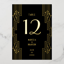 Art Deco Ironwork Black Gold Hochzeit Tischnummer