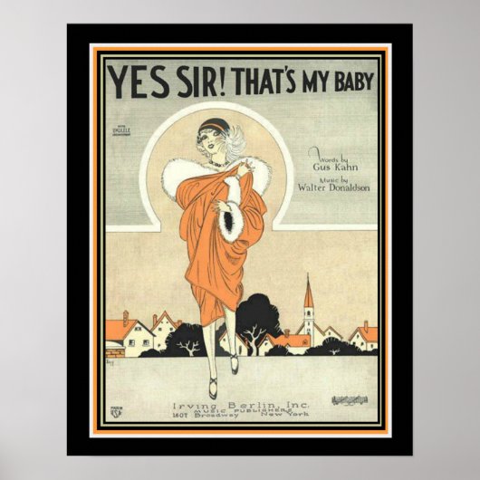 Art Deco Irving Berlin Sheet Music Print 16 x 20 Poster (Vorne)