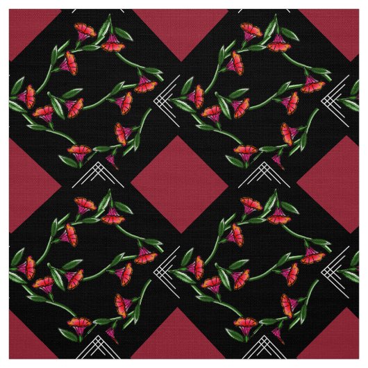 Art Deco-ish Trumpet Vines on Point Stoff (Muster)