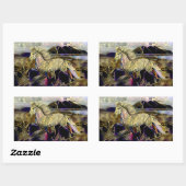 Art Déco isländisches Pferd Rechteckiger Aufkleber (Blatt)