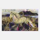 Art Déco isländisches Pferd Rechteckiger Aufkleber (Vorderseite)