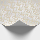 Art Deco Ivory Silver Gray Scales Seashell Elegant Geschenkpapier (Ecke)