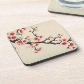 Art Deco Japanese Cherry Blossom Untersetzer Set (Linke Seite)