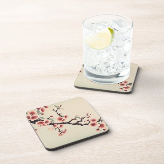 Art Deco Japanese Cherry Blossom Untersetzer Set (Rechte Seite)