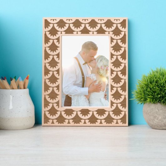 Art Deco Japanese Koi Fish Scales Muster Geätzte Rahmen