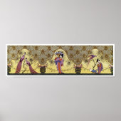 Art Deco japanische Ladys und Peacocks Poster (Vorne)