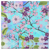 Art Deco, Japanischer Baum im Fantasy Aqua Hinterg Stoff (Nahaufnahme)