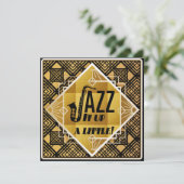 Art Deco Jazz Es Up Horn - Einladung zum Silvester (Stehend Vorderseite)
