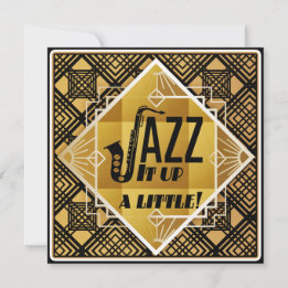 Art Deco Jazz Es Up Horn - Einladung zum Silvester
