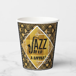 Art Deco Jazz Es Up Horn Silvester Party Pappbecher