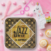 Art Deco Jazz Es Up Horn Silvester Party Pappteller (Party)