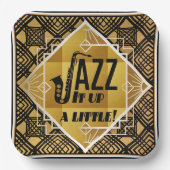 Art Deco Jazz Es Up Horn Silvester Party Pappteller (Vorderseite)