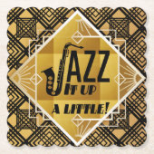 Art Deco Jazz Es Up Horn Silvester Party Untersetzer (Vorderseite)