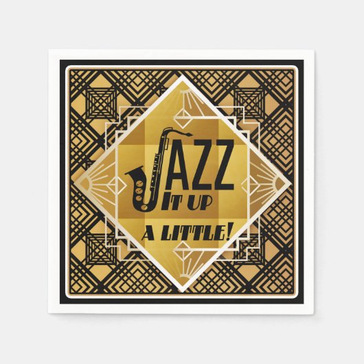 Art Deco Jazz It Up Horn Silvester Paper Serviette (Vorderseite)