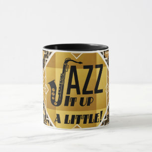 Art Deco Jazz Saxophon schwarz Gold Musik Tasse