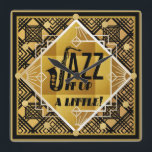 Art Deco JAZZ Saxophone Black Gold 1920er Jahre Mu Quadratische Wanduhr<br><div class="desc">Vintages Schriftzeichen in Schwarz und Gold mit einem Saxophon aus den 20er Jahren im Art-Deko-Stil und den Worten "JAzz it up a small". Fantastische Uhr für diejenigen mit einer Liebe Jazz Musik und der Sax.</div>