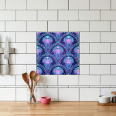 Art Deco Jellyfish Purple Pink Teal Geometric  Fliese