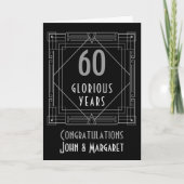 Art Deco Jubiläum heißt 60 oder jedes Jahr Silber Karte (Vorderseite)