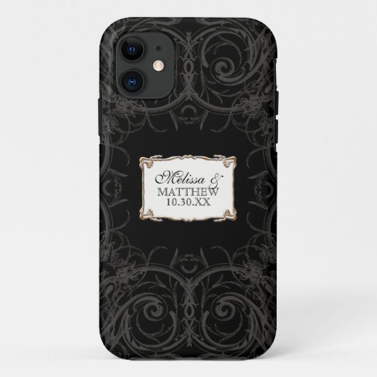 Art Déco Jugendstil Schloss in Gold Personalisiert Case-Mate iPhone Hülle (Rückseite)