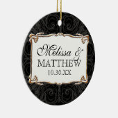 Art Déco Jugendstil Schloss in Gold Personalisiert Keramikornament (Rechts)