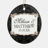 Art Déco Jugendstil Schloss in Gold Personalisiert Keramikornament (Links)