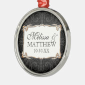 Art Déco Jugendstil Schloss in Gold Personalisiert Ornament Aus Metall (Links)