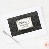 Art Déco Jugendstil Schloss in Gold Personalisiert Rechteckiger Aufkleber (Umschlag)