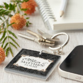 Art Déco Jugendstil Schloss in Gold Personalisiert Schlüsselanhänger (Vorderseite rechts)