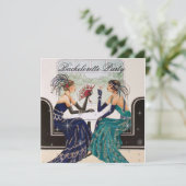 Art Deco Junggeselinnen-Abschied Einladungen (Stehend Vorderseite)