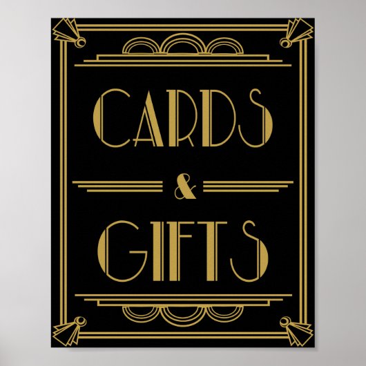 Art Deco Karten und Geschenktische Poster (Vorne)
