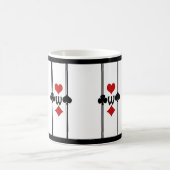Art-Deco-Kartenspielen von Anzügen mit Monogram Kaffeetasse (Mittel)