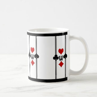 Art-Deco-Kartenspielen von Anzügen mit Monogram Kaffeetasse