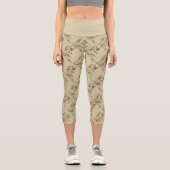 Art Deco Katze Blumenmuster Leggings (Vorderseite)