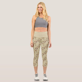 Art Deco Katze Blumenmuster Leggings