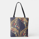 Art Deco Katze Blumenmuster-Tragetaschen Tasche (Rückseite)