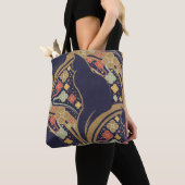 Art Deco Katze Blumenmuster-Tragetaschen Tasche (Von Nahem)